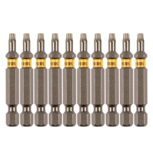 Бита TX 15х50, сталь S2, шестигранный профиль, 10 шт. Е 6,3 Denzel