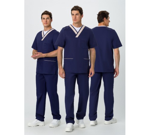 Костюм мужской Симпл-001 (тк.Смесовая,120) MedLine, т.синий/бежевый Костюм мужской Симпл-001 (тк.Смесовая,120) MedLine, т.синий/бежевый