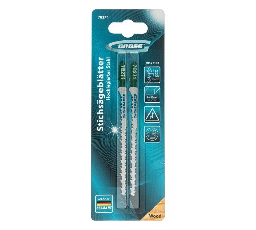 Полотна для электролобзика  по дереву, 2 шт, ( 3182 ) Gross