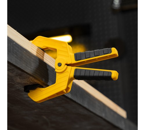 Струбцина клещеобразная, усиленная 65 х 50 мм, двухкомпонентные рукоятки Denzel