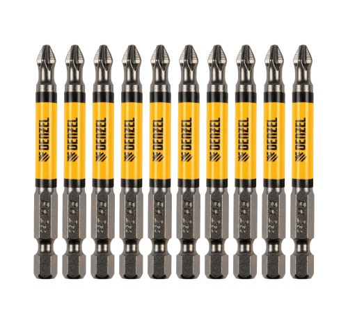 Бита PH2х70, сталь S2, цилиндр., 10 шт. Е 6,3 Denzel