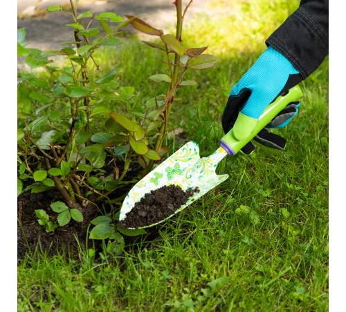 Совок посадочный широкий, 80 х 330 мм, стальной, пластиковая рукоятка, Flower Green, Palisad