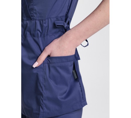 Костюм женский хирургический Модерн-004 (тк.Стрейч,120) MedLine, т.синий