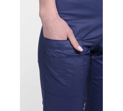 Костюм женский хирургический Модерн-004 (тк.Стрейч,120) MedLine, т.синий