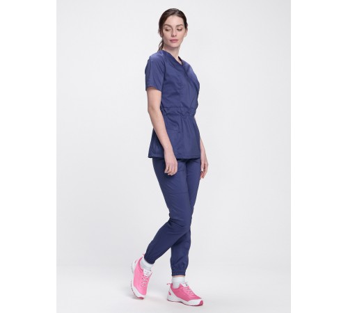 Костюм женский хирургический Модерн-004 (тк.Стрейч,120) MedLine, т.синий
