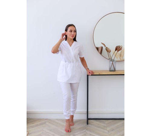 Костюм женский хирургический Модерн-004 (тк.Стрейч,120) MedLine, т.синий