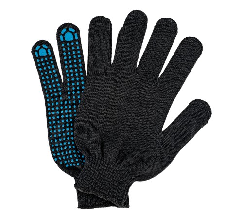 Перчатки трикотажные, х/б, 200 пар, ПВХ точка, 4 нити, 10 класс Сибртех