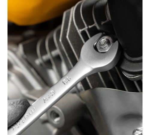 Набор ключей комбинированных, 6-22 мм, 12 шт, CrV, матовый хром Matrix