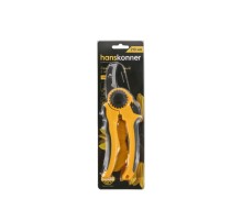 Секатор ручной, 210 мм, верхнее лезвие с тефлоновым покрытием, нижнее наковальня, Hanskonner