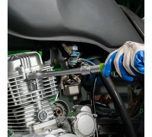 Ключ-трещотка телескопический 3/8", 215-315 мм, 72 зуба, с быстрым сбросом Сибртех