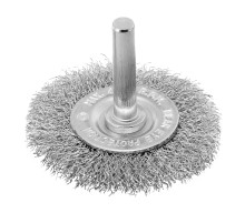 Щетка для дрели, 60 мм, плоская со шпилькой, витая проволока Сибртех