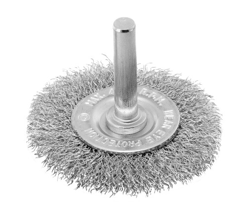 Щетка для дрели, 60 мм, плоская со шпилькой, витая проволока Сибртех