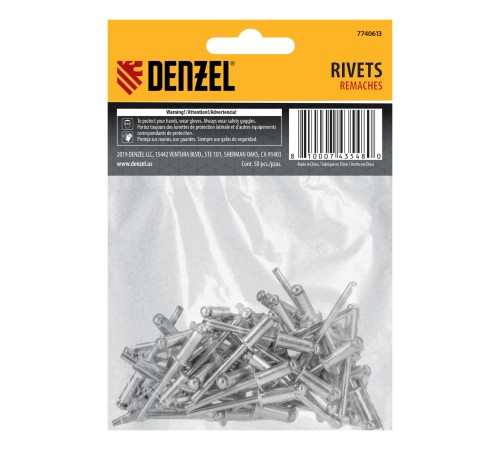 Заклепки алюминиевые, 3/16"-1/2", 5 х 12 мм, 50 шт Denzel