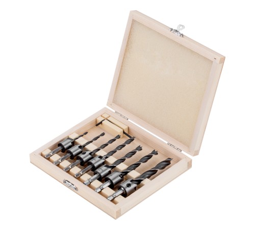 Набор сверл зенкеров по дереву, 3-10 мм, 7 шт // Denzel