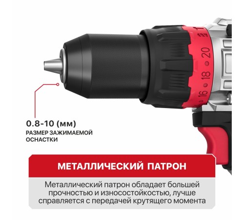 Дрель ударная аккумуляторная бесщёточная P.I.T. PSB20H-10C (без АКБ и ЗУ)