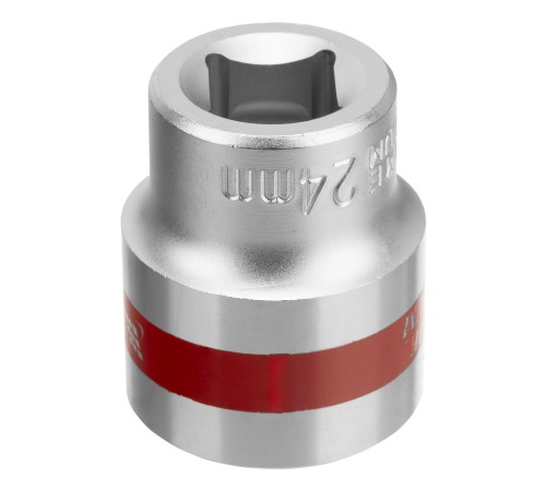 Головка торцевая, 24 мм, двенадцатигранная, CrV, под квадрат 1/2, хромированная Matrix