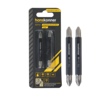 Биты двустор., PH2xPZ2x65мм, сталь S2, Diamond, 2шт,Hanskonner