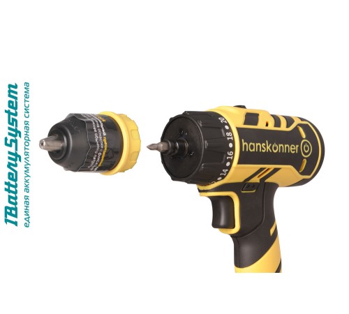 Аккумуляторный шуруповерт Hanskonner HCD1865C 1BatterySystem Аккумуляторный шуруповерт Hanskonner HCD1865C 1BatterySystem
