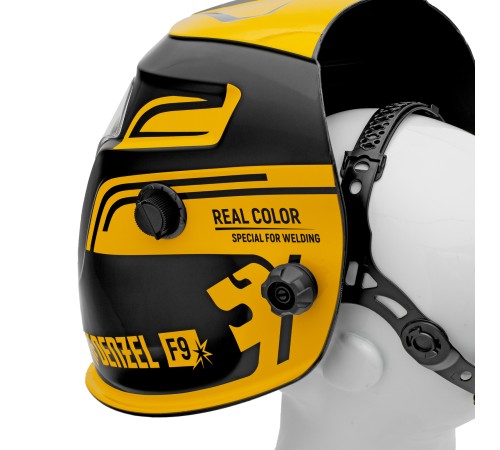 Щиток защитный лицевой (маска сварщика) F9, см. окно 100x60, Real Color, DIN 4-8/9-13// Denzel