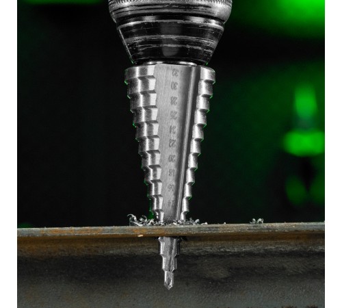 Сверло ступенчатое по металлу, 4-6-8-10-12-14-16-18-20-22-24-26-28-30-32 мм, 4241 Сибртех