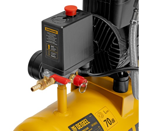 Компрессор безмасл. малошумный DLP-950/10, 950Вт,10 л, 2850 об/мин, 170 л/мин Denzel