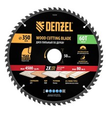 Пильный диск по дереву ф350 х 50 мм, 60 зубьев Denzel