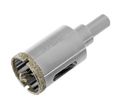 Сверло алмазное по керамограниту, 28 х 67 мм, трехгранный хвостовик Matrix
