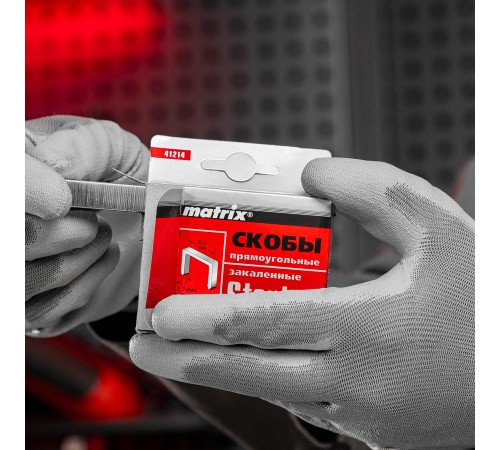 Скобы, 14 мм, для мебельного степлера, закаленные, тип 53, 1000 шт Matrix