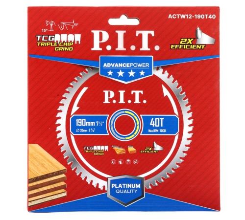 Диск пильный по дереву P.I.T. ACTW12-190T40