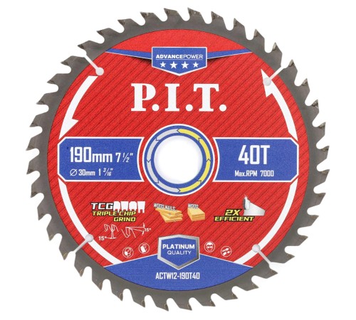 Диск пильный по дереву P.I.T. ACTW12-190T40