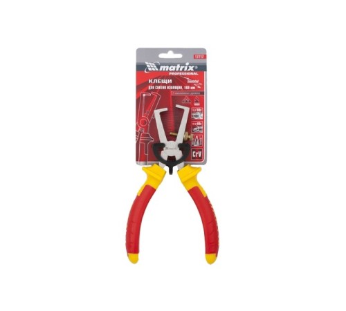 Клещи для снятия изоляции Insulated, 160 мм, двухкомпонентные рукоятки Matrix Professional Клещи для снятия изоляции Insulated, 160 мм, двухкомпонентные рукоятки Matrix Professional