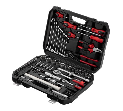 Набор инструментов, 1/2", 1/4", пластиковый кейс 76 предметов MTX