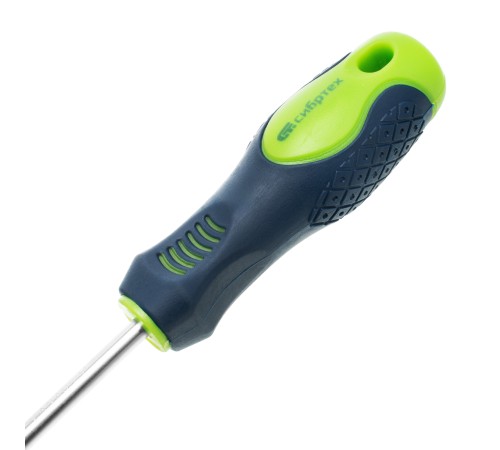 Отвертка, SL5 х 75 мм, CrV, двухкомпонентная рукоятка Сибртех