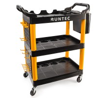RUNTEC RT-PP3 Тележка с тремя открытыми полками (перфорированная боковина с крючками), черная