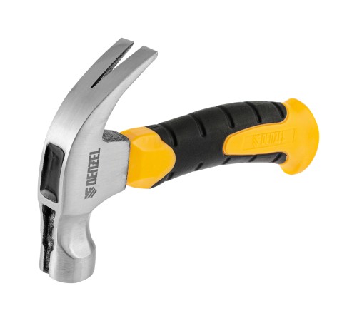 Молоток-гвоздодер мини, боек с магнитом, фибергласовая двухкомпонентная рукоятка, 9oz, 250г// Denzel