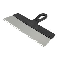 Шпатель из нержавеющей стали, 300 мм, зуб 6 х 6 мм, пластмассовая ручка Sparta