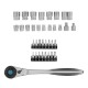 Набор торцевых головок, трещотка 120 зубьев, 36 предметов, 1/2