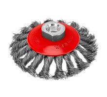Щетка для УШМ, 100 мм, М14, "тарелка", крученая проволока 0.5 мм Matrix
