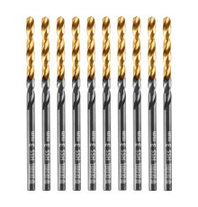 Сверло по металлу, 3 мм, HSS-Tin, Golden Tip, 10 шт. Denzel Сверло по металлу, 3 мм, HSS-Tin, Golden Tip, 10 шт. Denzel