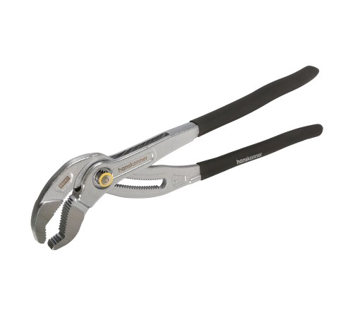 Клещи переставные 400мм, CrV, кнопочный шарнир, зев 90мм, hanskonner