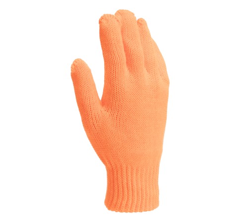 Перчатки трикотажные, акрил, двойные, оранжевый, двойная манжета Сибртех
