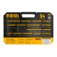 Набор инструментов, 1/2", 1/4", CrV, S2, пластиковый кейс, 94 предмета Denzel