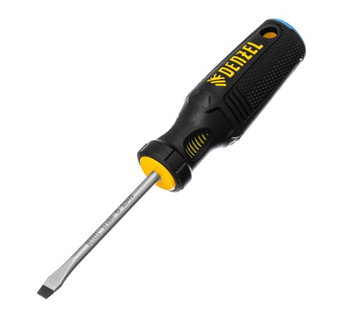Отвертка, SL5x75 мм, S2, 3к рукоятка Denzel