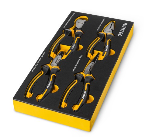 RUNTEC RT-PLR1E4 Набор шарнирно-губцевого инструмента RUNTEC в ложементе EVA, 4 предмета