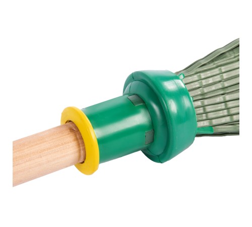 Метла полипропиленовая, 215 х 280 х 1505 мм, круглая, деревянный черенок, Сибртех