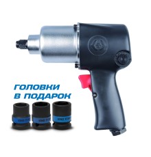 Гайковерт пневматический ударный 1/2", 678 Hм, в комплекте 3 торцевые головки KING TONY P33421-040B Гайковерт пневматический ударный 1/2", 678 Hм, в комплекте 3 торцевые головки KING TONY P33421-040B