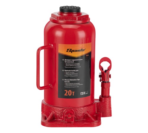 Домкрат гидравлический бутылочный, 20 т, h подъема 250-470 мм Sparta Домкрат гидравлический бутылочный, 20 т, h подъема 250-470 мм Sparta