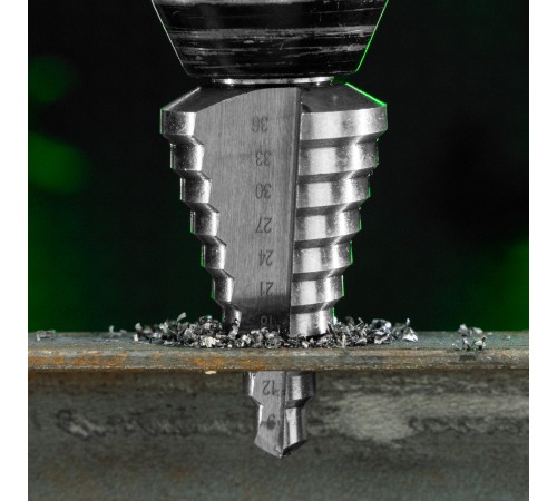 Сверло ступенчатое по металлу, 9-12-15-18-21-24-27-30-33-36 мм, 4241 Сибртех