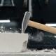 Молоток слесарный, 600 г, квадратный боек, деревянная рукоятка
