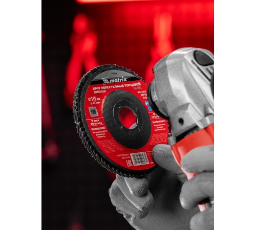 Круг лепестковый торцевой, P 60, 115 х 22.2 мм Matrix